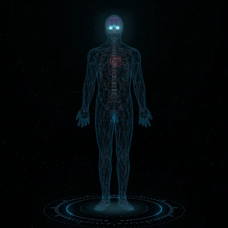 Holographic 3D human anatomy model from the interactive body map